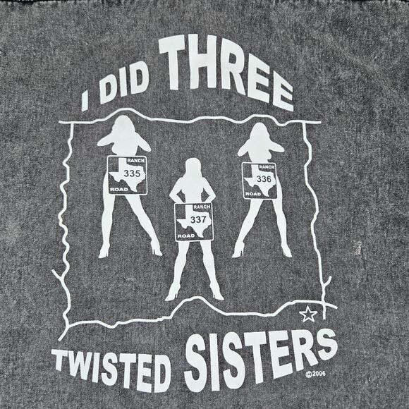 Y2K Denim Biker Vest Frio Canyon Motorcycle Texas Three Twisted Sisters Frayed L - Picture 5 of 10